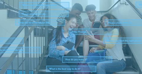 AI Interaction with Diverse Students in School Setting - Download Free Stock Images Pikwizard.com