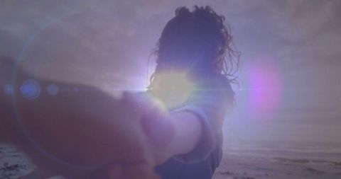 Romantic Beach Walk with Stunning Ocean Sunset