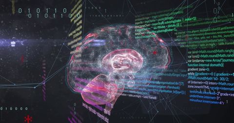 Digital Brain with Data Processing Elements and Neural Network Connections - Download Free Stock Images Pikwizard.com