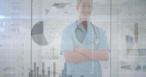 Medical Professional Analyzing Digital Healthcare Data with Confidence