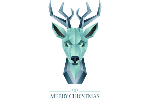 Transparent Christmas Reindeer Graphic with Holiday Cheer Text
