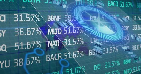 Digital Interface with Stock Market Projections and Data Analytics - Download Free Stock Images Pikwizard.com