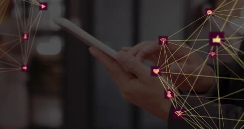 Businesswoman Navigating Digital Network Interface Concept