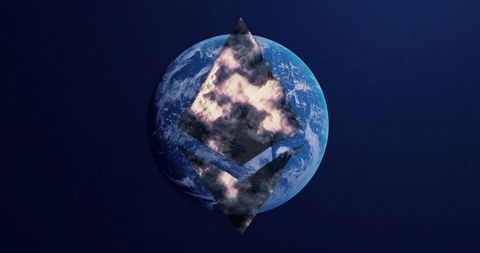 Ethereum Symbol with Earth Background in Digital Finance Concept - Download Free Stock Images Pikwizard.com