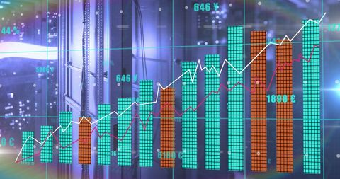 Digital Graphs and Currency Symbols Over Data Servers - Download Free Stock Images Pikwizard.com
