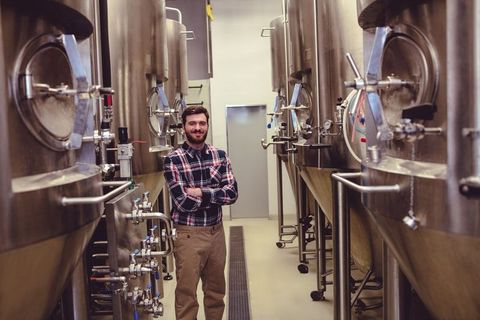 Brewery Professional Overseeing Commerical Beer Production Tanks - Download Free Stock Images Pikwizard.com