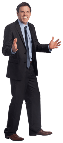 Expressive Businessman in Suit on Transparent Background - Download Free Stock Videos Pikwizard.com