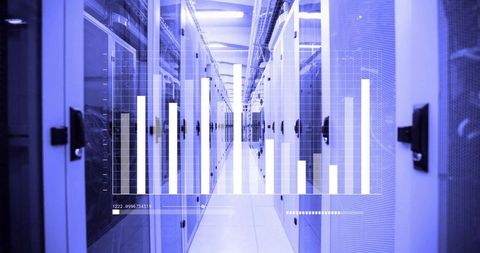 Digital data visualization over server room infrastructure