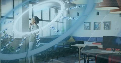 Innovative business connectivity concept in modern office