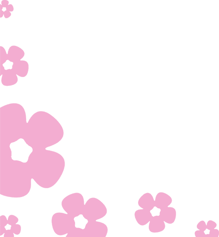 Minimalist Pink Flowers on Transparent Background Design