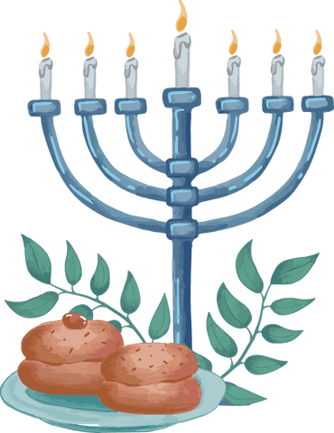 transparent chanukah menorah and donuts illustration with glowing candles - Download Free Stock Videos Pikwizard.com
