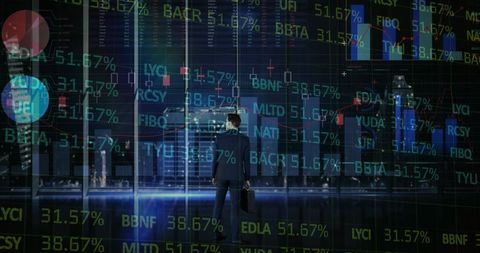 Businessman Overseeing Dynamic Financial Data and Statistics - Download Free Stock Images Pikwizard.com