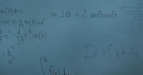 Mathematical Equations on Blue Chalkboard, Concept of Scientific Education - Download Free Stock Images Pikwizard.com