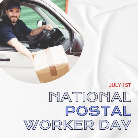 national postal worker day celebration concept with delivery driver - Download Free Stock Templates Pikwizard.com