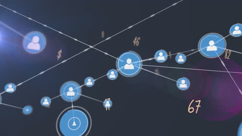 Digital Network and Data Analytics with Connected Icons