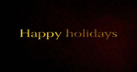 Elegant Golden Happy Holidays Message on Red Grunge Background