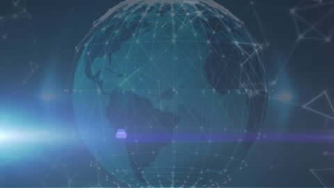 Digital Globe with Network Lines in Futuristic Animation