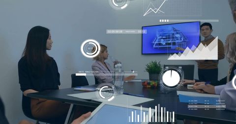 Data Analytics Meeting in Modern Office