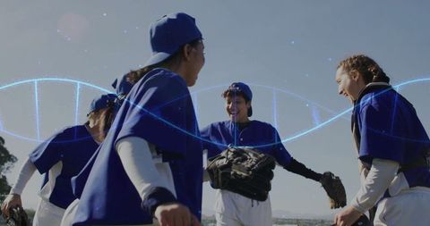Women Athletes Celebrating Victory in Baseball on Sunny Day