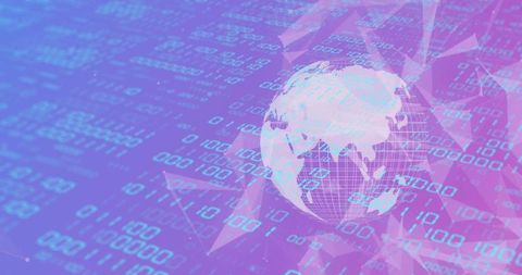 digital globe overlaid with binary code and data processing patterns - Download Free Stock Images Pikwizard.com