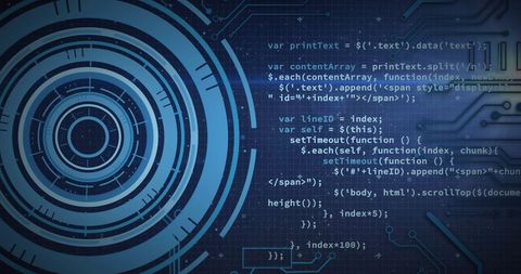 Digital Interface with Code and Circuit Design Overlay - Download Free Stock Images Pikwizard.com