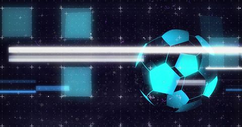 Futuristic Digital Soccer Ball with Dynamic Light Effects