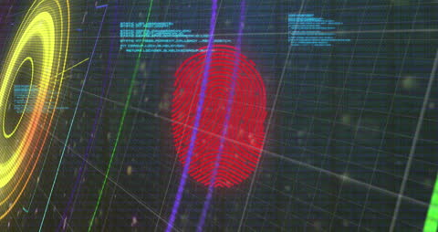 Futuristic Digital Fingerprint and Global Network Interface
