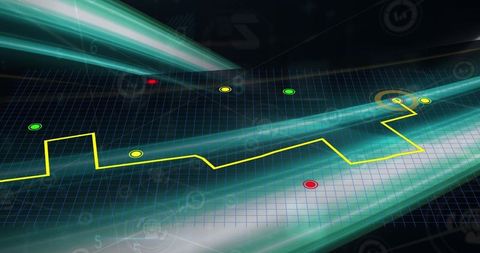Futuristic Data Encryption with Digital Light Trails and Network Grid