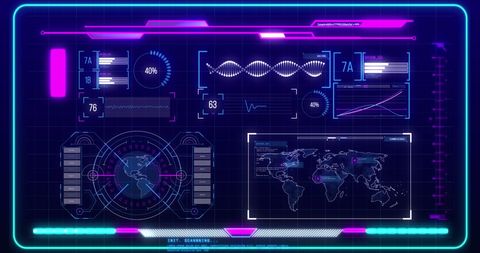 Futuristic Virtual Interface with Data Visualizations and Maps - Download Free Stock Images Pikwizard.com