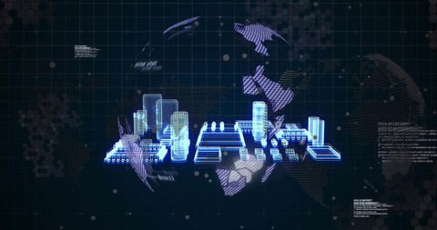 Digital Interface Visualization with Global Connections and Computing Hub - Download Free Stock Images Pikwizard.com