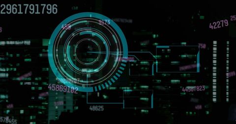 Rotating Safe Lock Overlay on Digital Data Background - Download Free Stock Images Pikwizard.com