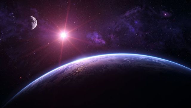 Stunning View from Space with Moon and Starfield