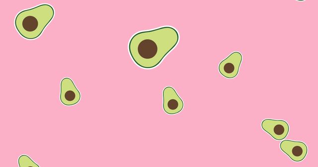 Image of green avocado halves falling on pink background. food and nutrition concept digitally generated image.
