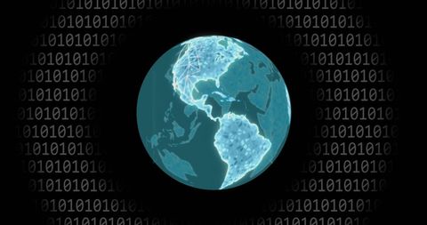 Digital World Concept with Binary Code Surrounding Globe - Download Free Stock Images Pikwizard.com