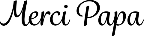 Merci papa vector text design on transparent background