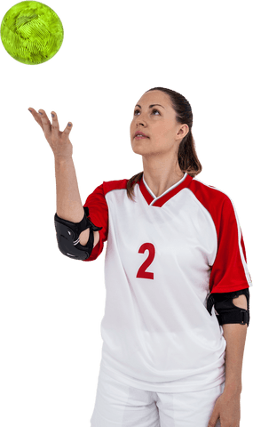 transparent female athlete posing with green sports ball - Download Free Stock Videos Pikwizard.com