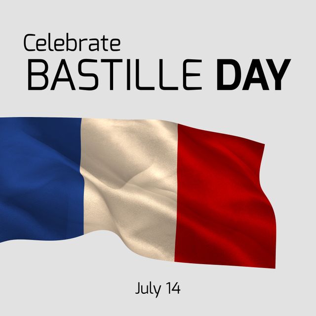 Illustration perfect for promoting Bastille Day events and celebrations. Use for social media posts, event flyers, and educational purposes about French history and culture. Ideal for websites and platforms offering information about national holidays and cultural events.