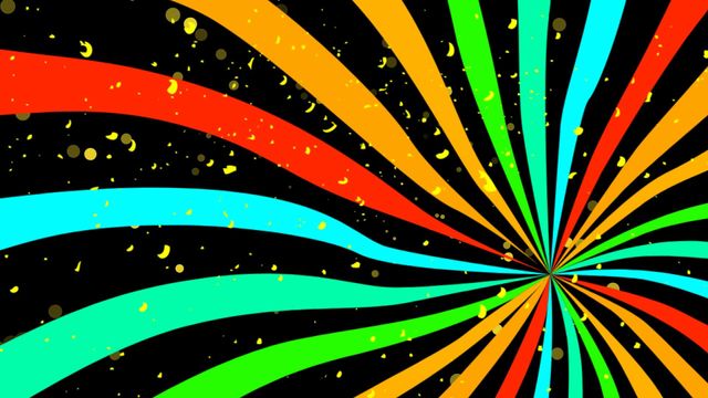 Energetic display of vibrant stripes against a black backdrop creates dynamic movement and a sense of motion. Perfect for backgrounds, abstract compositions, digital platforms, and visual effects in videos or presentations.