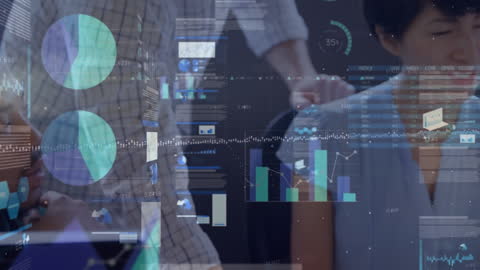 Data Overlap with Diverse Team Analyzing Global Business Trends