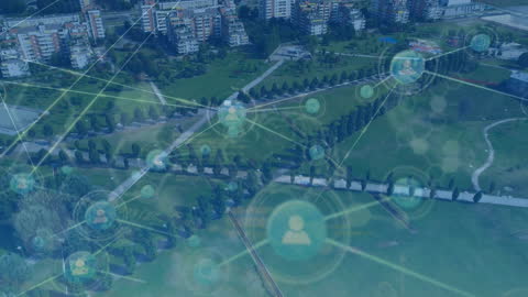 Digital Connections in Urban Park Environment Futuristic Concept