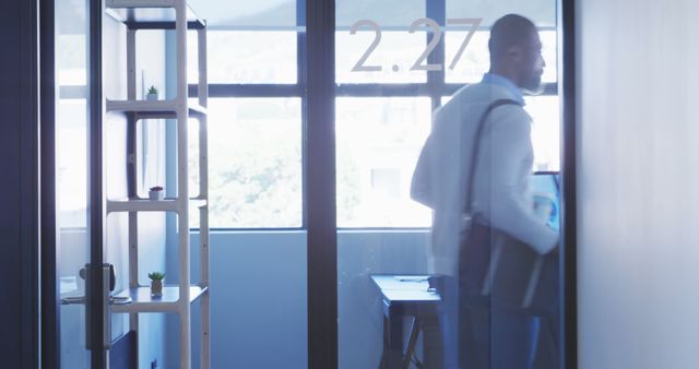 Businessman Arriving Office Morning Time Blurred - Download Free Stock Images Pikwizard.com