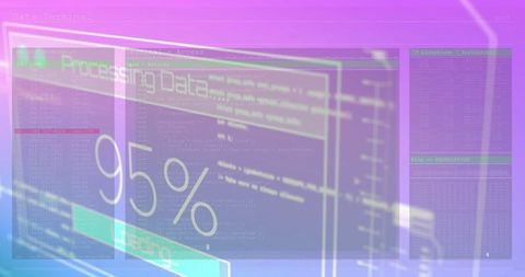 Abstract Digital Data Processing Screen Over Pink Background - Download Free Stock Images Pikwizard.com