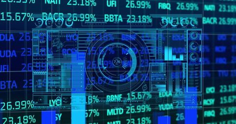 Futuristic Digital Interface with Financial Data and Analytics - Download Free Stock Images Pikwizard.com