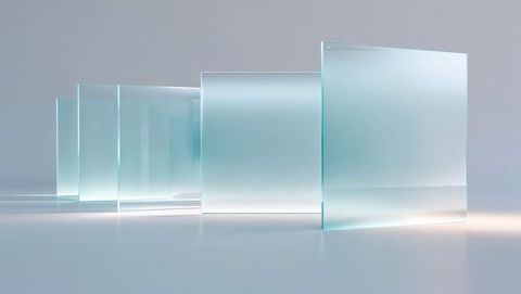 Frosted Glass Panels in Contemporary Gallery Space