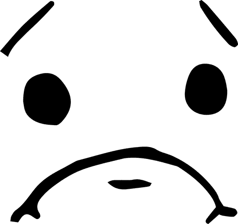 Digital sad face mood symbol on transparent background