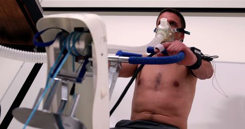 Athlete Undergoing Respiratory Fitness Test in Lab - Download Free Stock Images Pikwizard.com