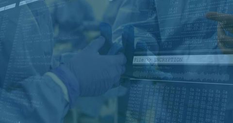 Encypted data reviewed by researchers in lab environment