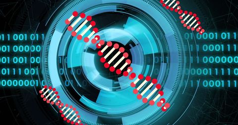 Futuristic Digital Interface with DNA Coding - Download Free Stock Images Pikwizard.com