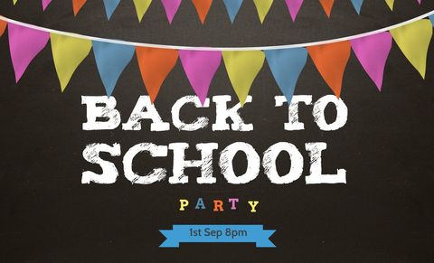 festive back to school invitation with colorful bunting - Download Free Stock Templates Pikwizard.com