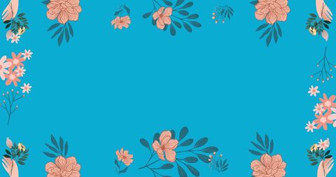 Floral Moving Frame with Vibrant Blue Background - Download Free Stock Images Pikwizard.com